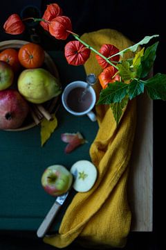 Lampionplant en fruit in een Herfst sfeer van Seren Fotografie