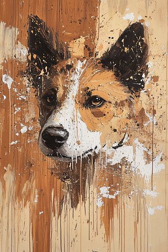 Peindre un chien avec des éclaboussures de peinture