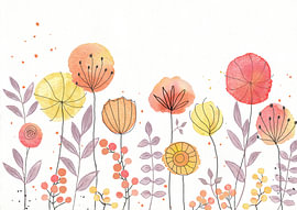 Watercolour floral magic in a summer meadow