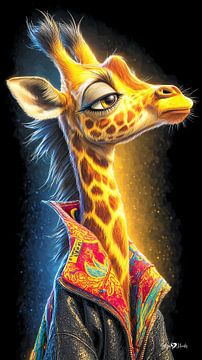 giraffe portrait by Gelissen Artworks