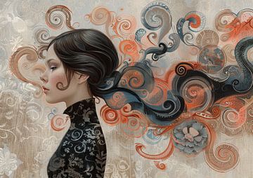 Whispers of Ancient Elegance van Abstract Schilderij