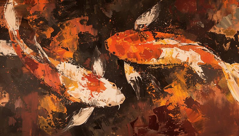 Japanischer Koi Karpfen abstraktes Panorama von TheXclusive Art