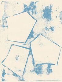Formes abstraites en blanc et bleu clair. sur Dina Dankers