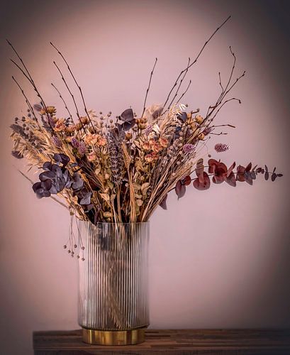 Still life dried flowers in vase