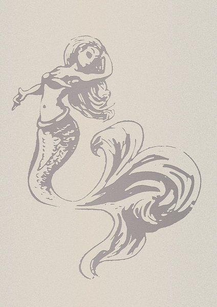 Silhouette design of mermaid by Emiel de Lange
