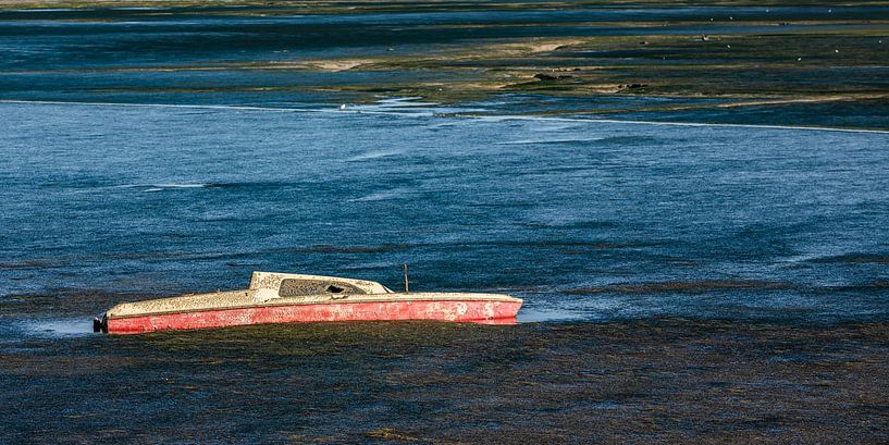 Wrakke vissersboot op het Ile de Ré in Frankrijk van Werner Dieterich