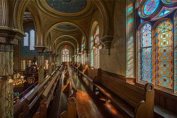 Interior of the Eldridge Street Synagogue in New York by Laszlo Regos