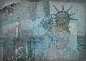New York city Collage, bleu (pour les autres couleurs, voir les collages de l'album)