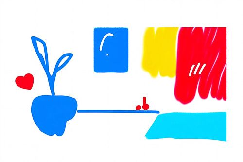 Design minimaliste abstrait et coloré