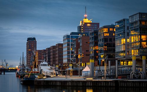 Hamburg Hafencity Panorama in the evening