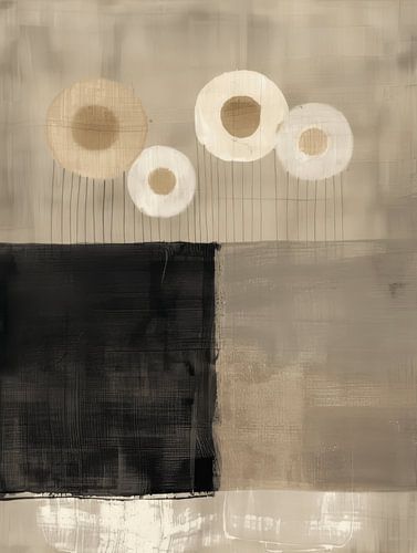 Modern en abstract in aardetinten, Japandi stijl