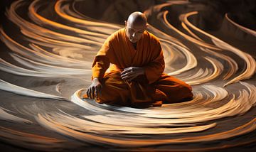 monk zen circles by Virgil Quinn - Decorative Arts