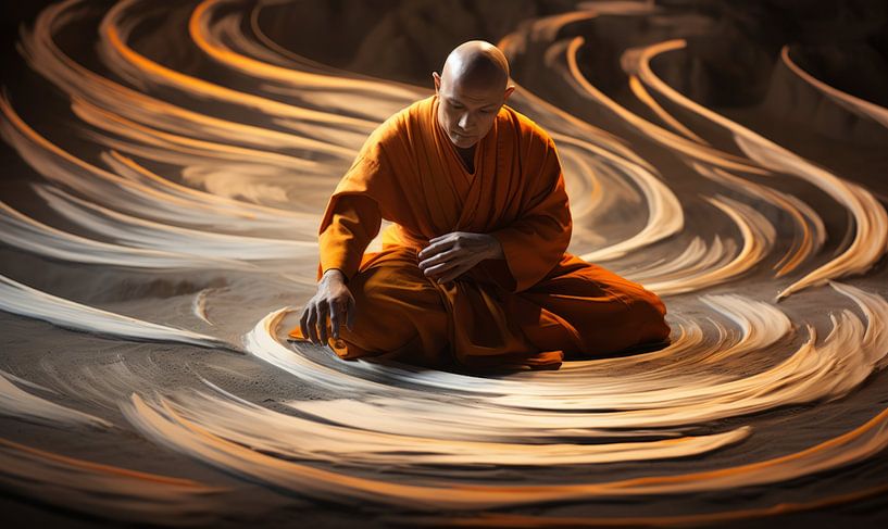 monk zen circles by Virgil Quinn - Decorative Arts