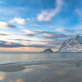 Haukland beach, Lofoten islands in Norway by lousfoto