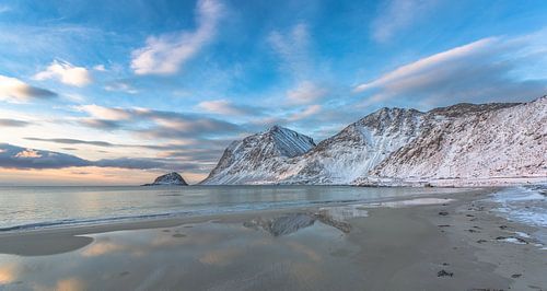 Haukland beach, Lofoten islands in Norway