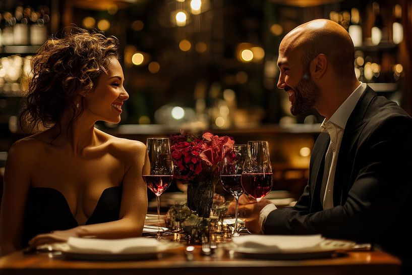 Romantisches Abendessen in einem eleganten Restaurant von Egon Zitter