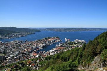 Bergen Noorwegen  vanaf de Floyen van Jan Roodzand