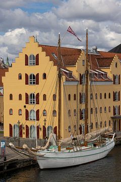 Pakhuis met zeilschip Svendborg van Sander Groenendijk