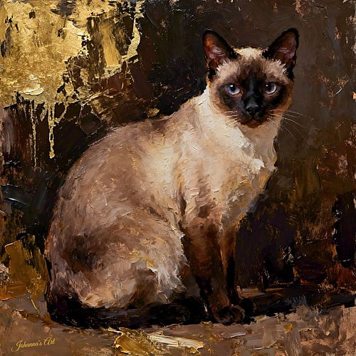 Cat Art Collection - Siamese cat by Johannas Art Creations