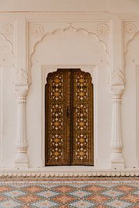 Tür in Palast, Festung in Indien | Reisefotografie | Pastell | Bunt | Druck