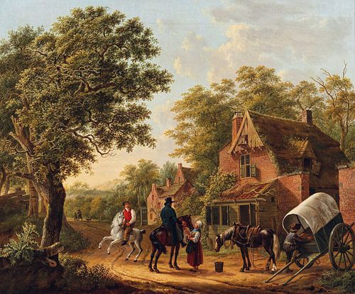 Een koele drank voor het ruststation, Charles Tschaggeny, 1800s