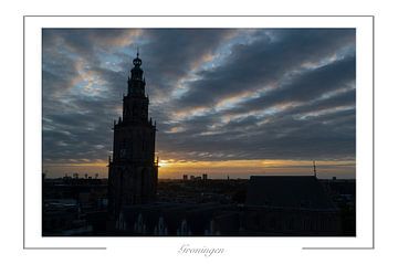 Martinitoren zonsondergang van Richard Wareham