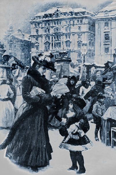 Antiker Druck aus dem 19. Jahrhundert, Winter von Ina Hölzel