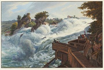 Uitzicht op de Rijnwatervallen vanaf Fischetz, Johann Ludwig Bleuler