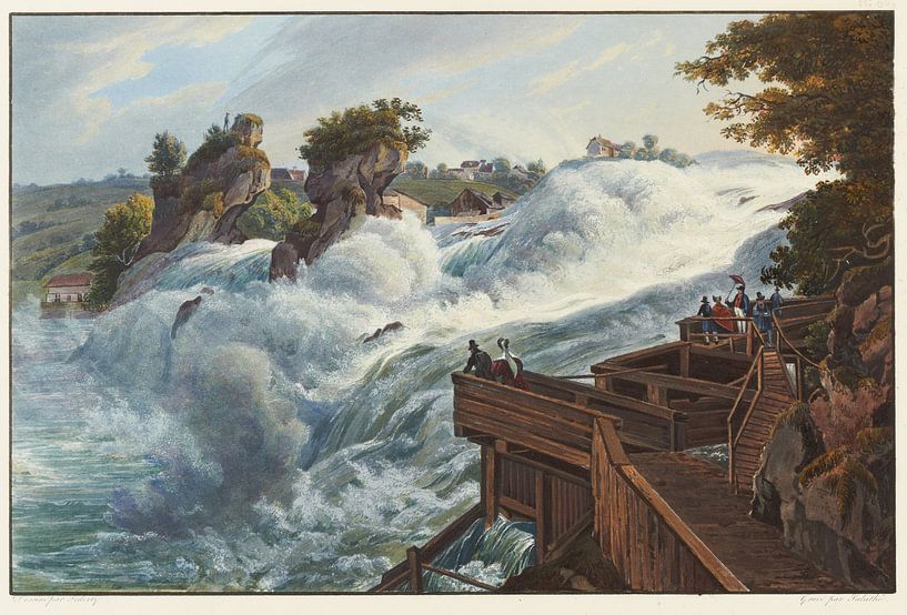 View of the Rhine Falls from Fischetz, Johann Ludwig Bleuler by Masterful Masters