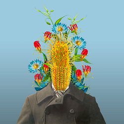 Zelfportret met bloemen 5