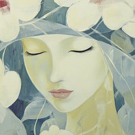 Femme aux fleurs | Femme méditative aux fleurs sur Zen et Plus