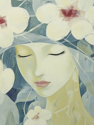 Woman with Flowers | Meditative Woman with Flowers by Zen and More
