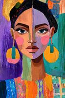 Modern abstract portret van een vrouw