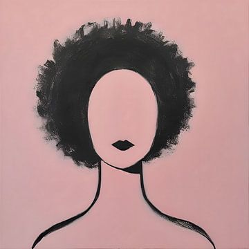 Pink Lady Houtskool van FoXo Art