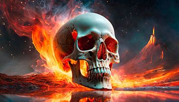 Skull with fire by Mustafa Kurnaz