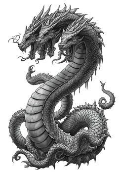 Lernaeische Hydra: Detaillierte mythologische Grafik