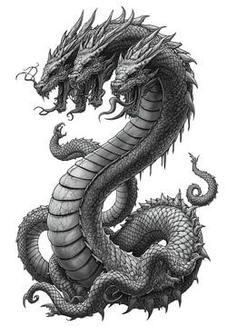 Lernaeische Hydra: Detaillierte mythologische Grafik