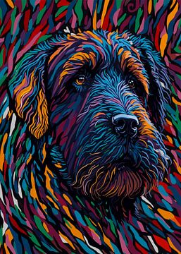 Abstract expressionism Airedale Terrier art by Sahruddin Said