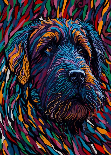 Abstract expressionism Airedale Terrier art by Sahruddin Said
