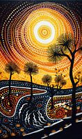 middagzon Aboriginal Schilderen