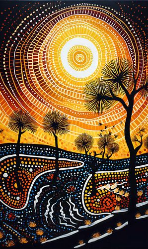 Mittagssonne Aborigine-Malerei