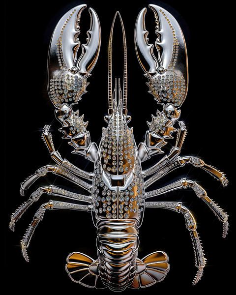 kreeft bling bling van Rene Ladenius Digital Art