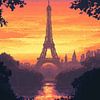 Paris Tour Eiffel - Pixel Art sur Niklas Maximilian