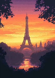 Paris Eiffelturm - Pixel Art
