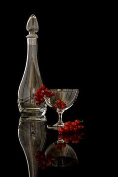 Still life with red berries by Angeline van de Kerkhof