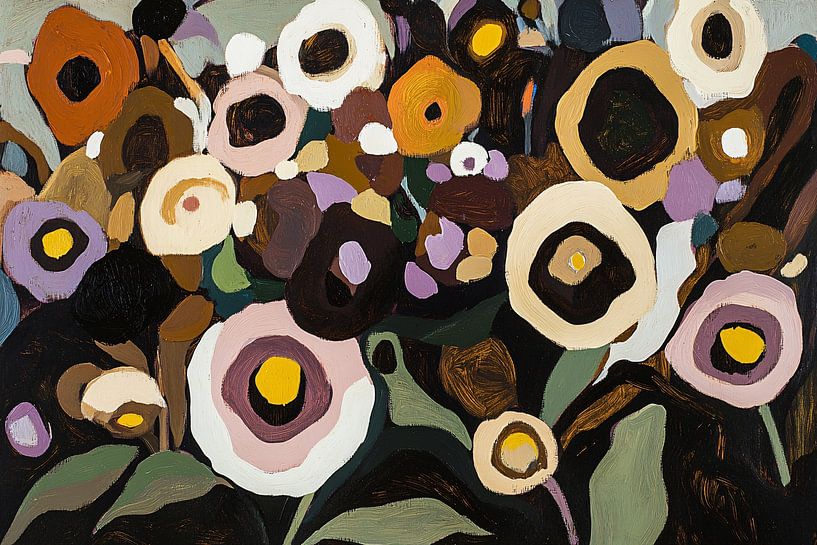 Abstract flower painting with colours by Imperial Art House