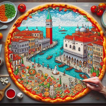 Culturele pizza Italie van Digital Art Nederland