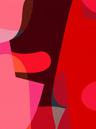 Modern abstract in roze en rood