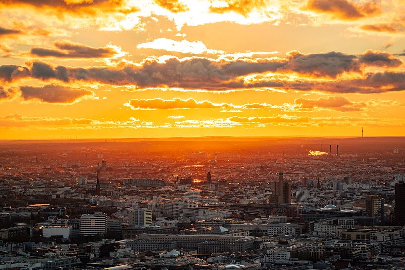 Sunset over Berlin from TV tower by Leo Schindzielorz