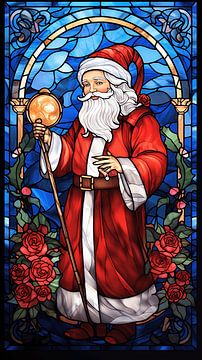 Santa Claus (glas in lood) van Harry Herman